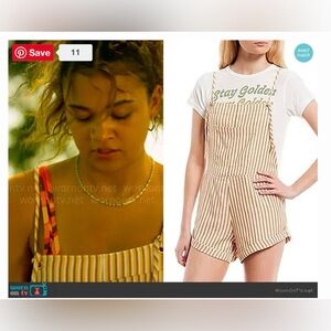 Kiara Outer Banks Billabong Wild Pursuit Overall Brown Tan White Striped Romper